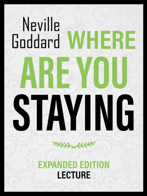 cover image of Where Are You Staying--Expanded Edition Lecture